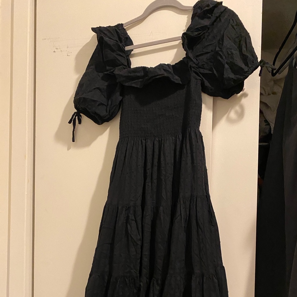 Hill House Corinne Dress Black Swiss Dot